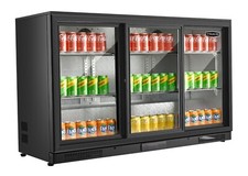 NEW SLIDING TRIPLE DOOR UNDERCOUNTER BOTTLE COOLER PUB BAR BEER FRIDGE SP3HC-BS