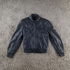 Frank Thomas Jacket Mens Small UK 38 Black Leather Biker Motorcycle