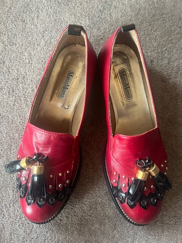 Marco moreo red leather loafer - red,