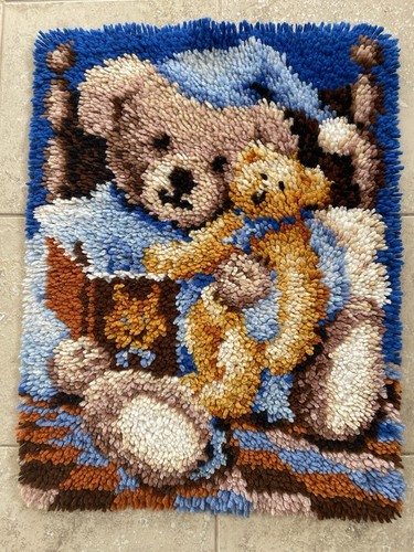 Vintage 80s teddy bear rug - vintage,