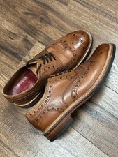 Grenson Archie Men's Brogues Shoes, Brown Real Leather Rubber Soles Size 10 G