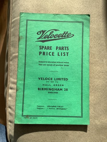Velocette spare parts price - spare,