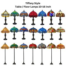 Tiffany Table Lamps Floor Lamps 10/16 Inch Multicolor Stained Glass  Shade E27