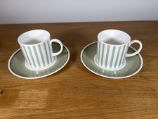 960a Wedgewood Susie Cooper Bone China Regency Stripe Coffee Cup And Saucer X2