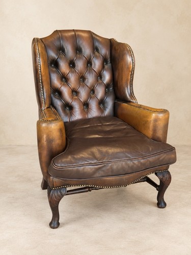 Antique tan leather wing - antique,