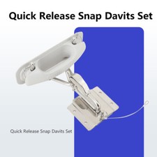 Boat Stainless Steel Insta-Lock Snap Quick Davits Set With Handle Pad Solid UK