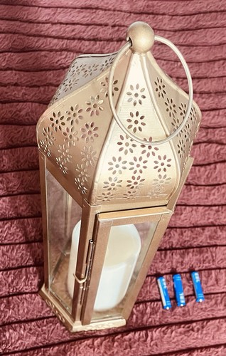 Gold moroccan lantern led - moroccan,