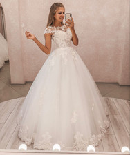 Wedding Dresses Off Shoulder Lace Appliques Elegant A Line Bridal Gown
