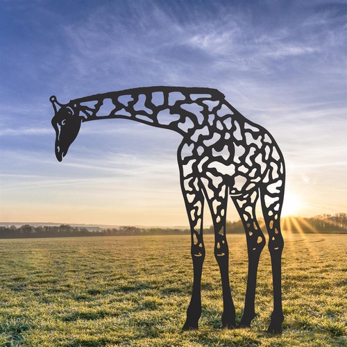 Black drinking giraffe - black,