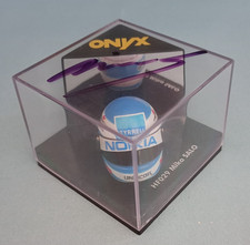 Onyx Racing Helmet MIKA SALO Autographed F1  1:12  Minibri Perspex Case