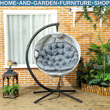 Hanging Egg Chair Swing w/ Stand Folding Basket Indoor/Outdoor Lounge Seat