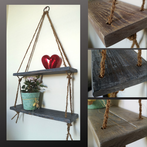 Rustic shelves handmade wooden - rustic,