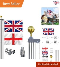 Easy-Install 20 FT Sectional Flag Pole with Flags - Durable & Elegant Display