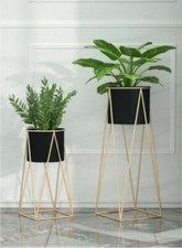 Wickerfield Metal Planter Stand With Plant Pot Flower Pot for Indoor Or Balcony 