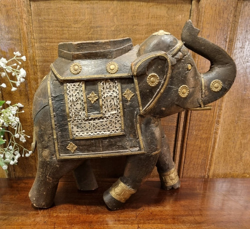 Large indian carved wooden - 12",