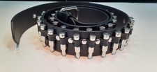 Gothic / Heavy Metal Faux Leather Bullet Belt - Silver Bullets (NEW)