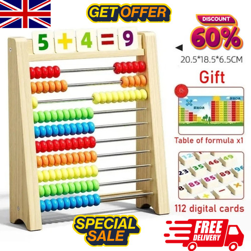 Wooden abacus for kids - for, 10-row