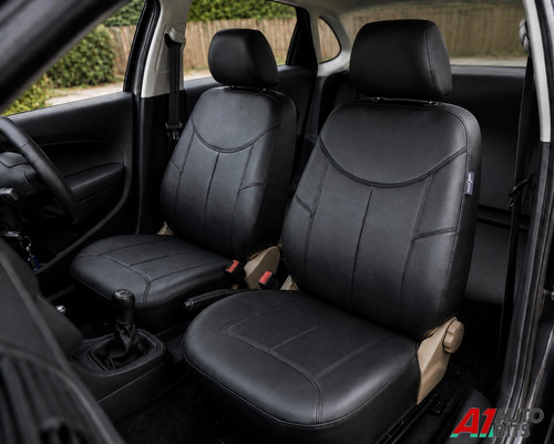 Front black seat covers - black,