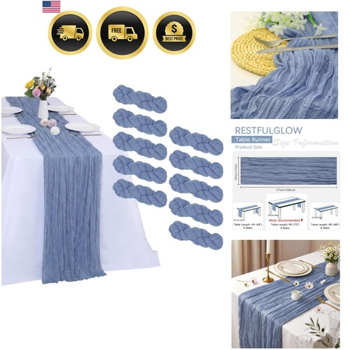 Dusty blue cheesecloth table - dusty,