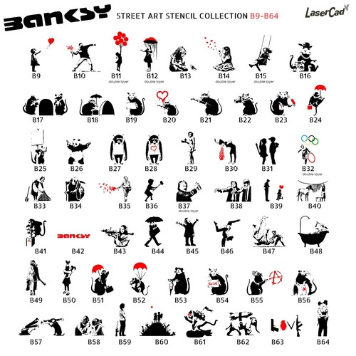 Stencils banksy a5 - in,
