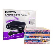 Acoustic Solutions AS-296K DVD Karaoke Machine with Dual Mic Ports + 7 DVDs