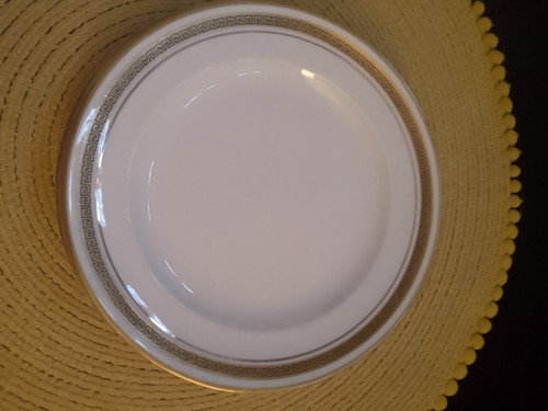 Greek key side plates bone - greek,
