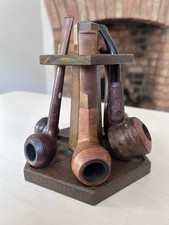 Vintage Wooden 6-Pipe Stand