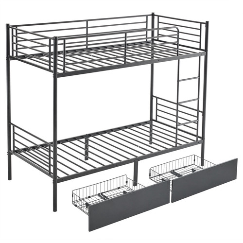 Bunk bed twin over - twin, black
