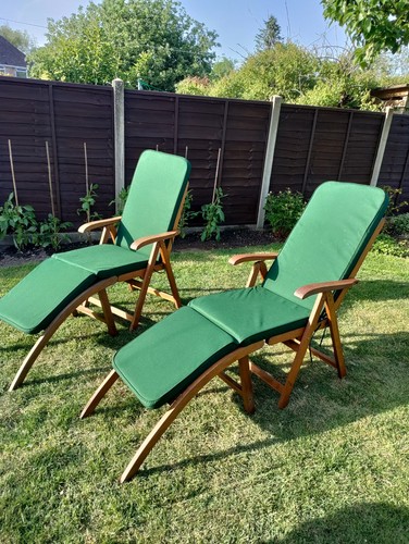 Pair hardwood garden chairs
