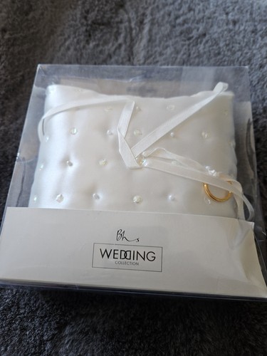 Ivory satin wedding ring - wedding,