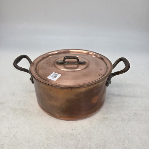 Copper casserole pot with lid - with,