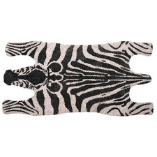 Large Faux Zebra Skin Coir Floor Doormat Black White 75x38cm Hallway Door Decor