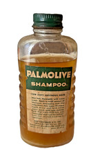WW2 Era Palmolive Shampoo Barber Bottle w Original Paper Label Jersey City NJ