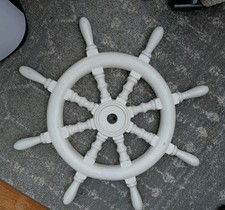 LARGE WHITE SHIP’S WHEEL