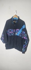 Vintage 80/90s JOHN WEITZ Shell Suit Jacket Size XL Black 52"  #C