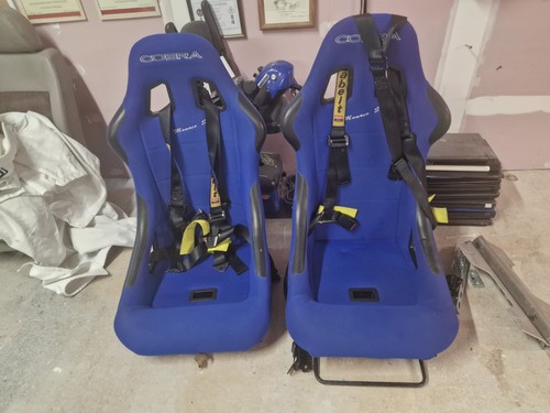 Pair blue mini bucket seats - blue,