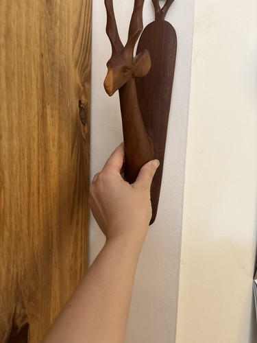 Solid wooden deer - deer, wall