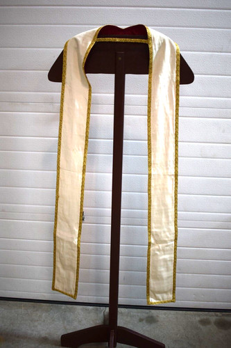 Used white stole - white, trim