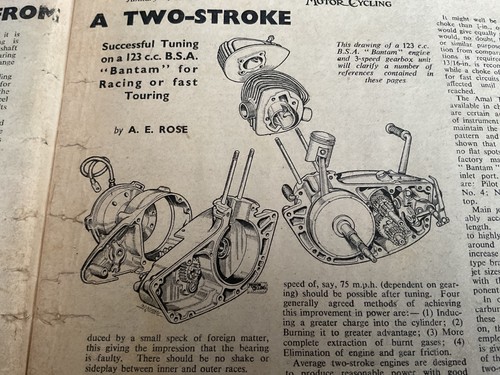 Bsa bantam for racing - racing, 1954