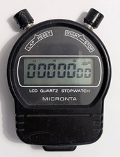 Vintage Micronta LCD Digital Quartz Stopwatch Timer Black Plastic
