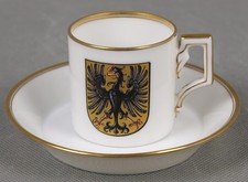 Augarten Vienna cup with saucer, with the German coat of arms around 1920