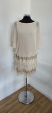 Coast beige feather dress size