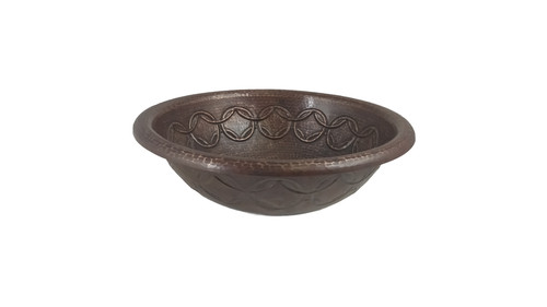 Round copper bathroom sink - round,