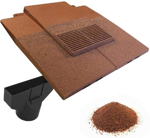 Plain tile sand red granulated - plain,