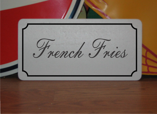 French fries metal sign - french,