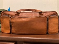 Genuine Natural Leather Knife Culinary Bag Carry Storage Chef Organiser (Brown)