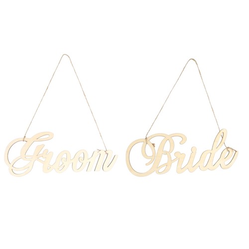 2pcs wedding wooden hanging - wooden,