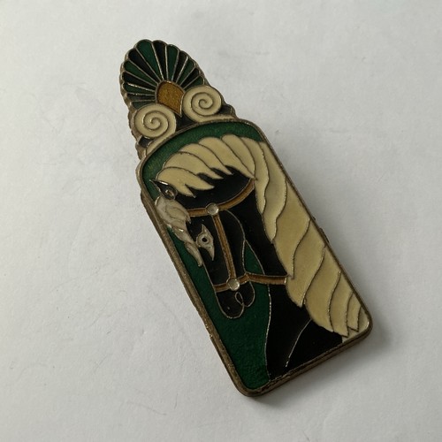 Vintage enamel brass spring - brass,