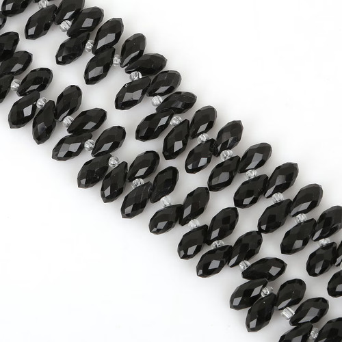 Faceted glass teardrop beads - teardrop,