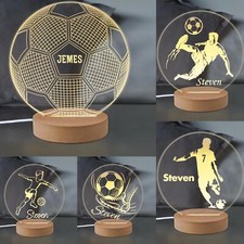 Personalised Football Night Light 3D LED Desk Table Lamp Gift for Boys Children